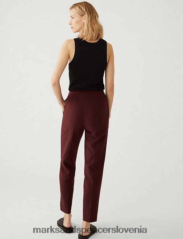 zožene hlače do gležnjev temno bordo Marks & Spencer oblačila ženske 6T8F6X1214