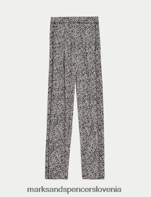 zožene hlače s potiskom jerseyja črna mešanica Marks & Spencer oblačila ženske 6T8F6X1974