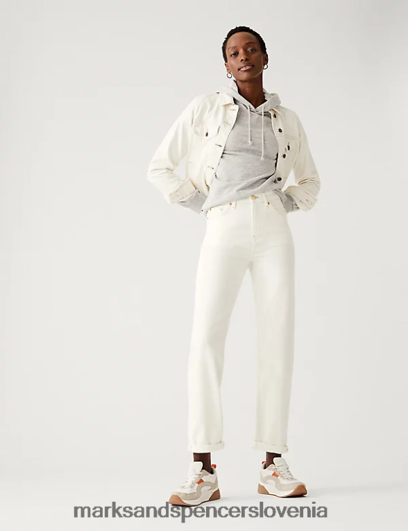 boyfriend ankle grazer jeans lahka krema Marks & Spencer oblačila ženske 6T8F6X2632