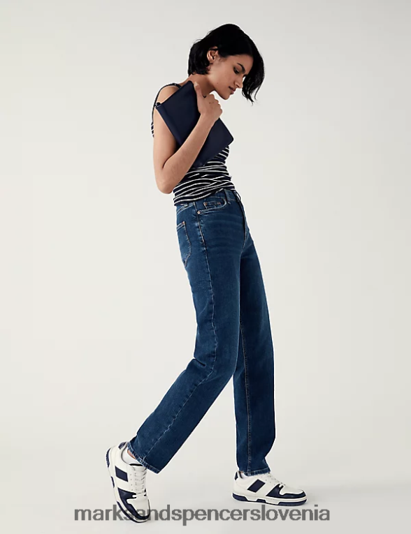 boyfriend ankle grazer jeans temno indigo Marks & Spencer oblačila ženske 6T8F6X2629
