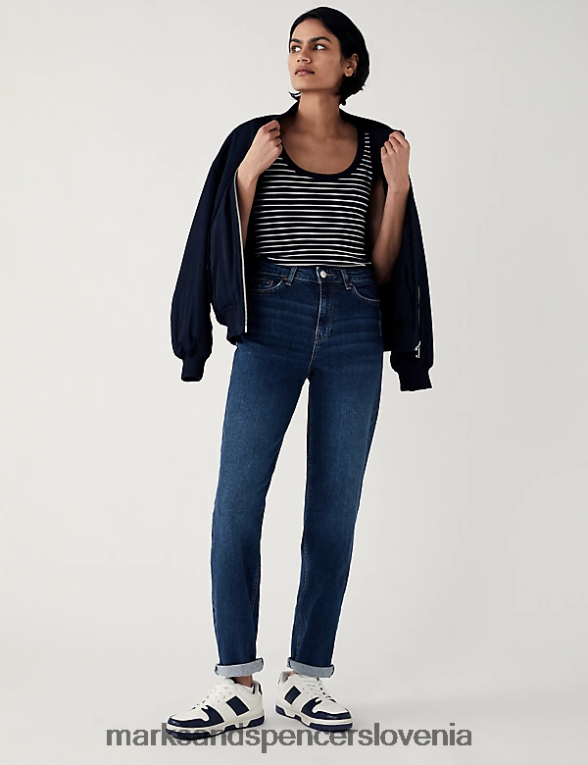 boyfriend ankle grazer jeans temno indigo Marks & Spencer oblačila ženske 6T8F6X2629