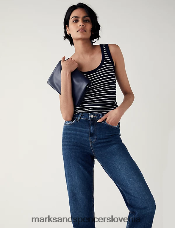 boyfriend ankle grazer jeans temno indigo Marks & Spencer oblačila ženske 6T8F6X2629