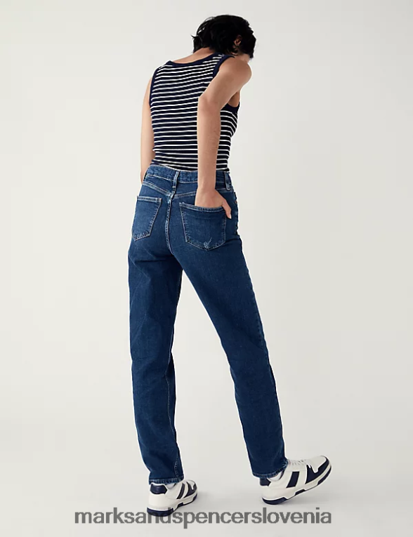 boyfriend ankle grazer jeans temno indigo Marks & Spencer oblačila ženske 6T8F6X2629