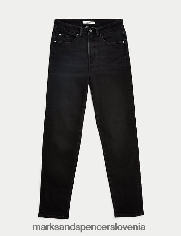 girlfriend ravne kavbojke srednje rasti Črna Marks & Spencer oblačila ženske 6T8F6X741