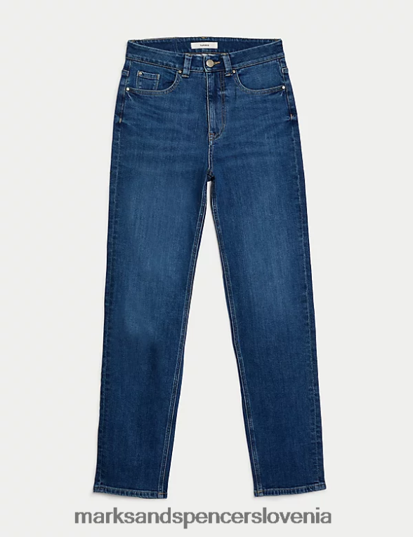 girlfriend ravne kavbojke srednje rasti srednji indigo Marks & Spencer oblačila ženske 6T8F6X380