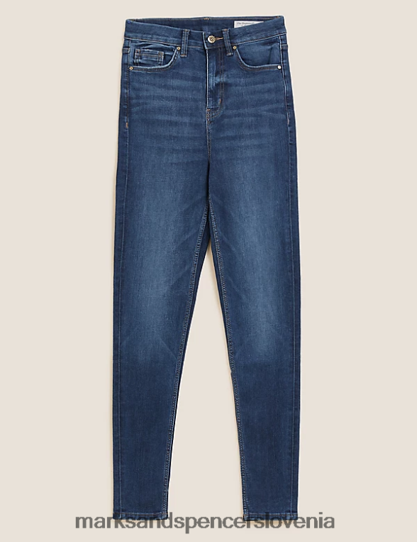 ivy supersoft ozke kavbojke z visokim pasom indigo Marks & Spencer oblačila ženske 6T8F6X409