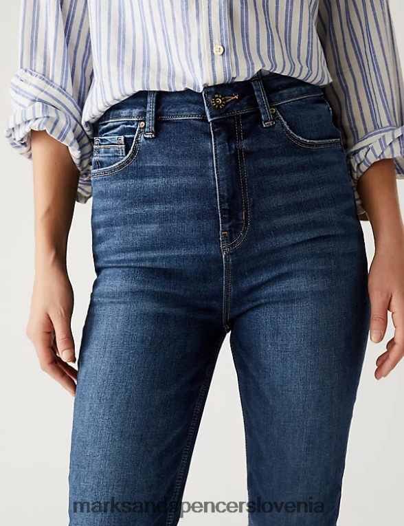 ivy supersoft ozke kavbojke z visokim pasom indigo Marks & Spencer oblačila ženske 6T8F6X409