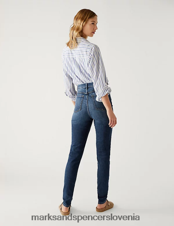ivy supersoft ozke kavbojke z visokim pasom indigo Marks & Spencer oblačila ženske 6T8F6X409