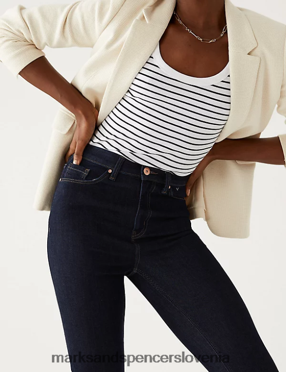 ivy supersoft ozke kavbojke z visokim pasom indigo mešanica Marks & Spencer oblačila ženske 6T8F6X784