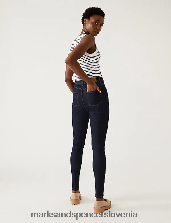 ivy supersoft ozke kavbojke z visokim pasom indigo mešanica Marks & Spencer oblačila ženske 6T8F6X784