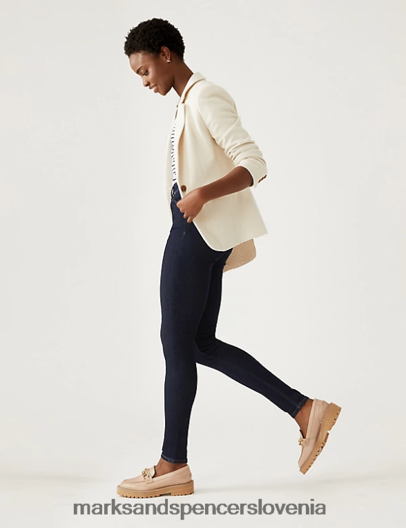 ivy supersoft ozke kavbojke z visokim pasom indigo mešanica Marks & Spencer oblačila ženske 6T8F6X784