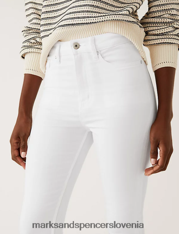 ivy supersoft ozke kavbojke z visokim pasom nežno bela Marks & Spencer oblačila ženske 6T8F6X786