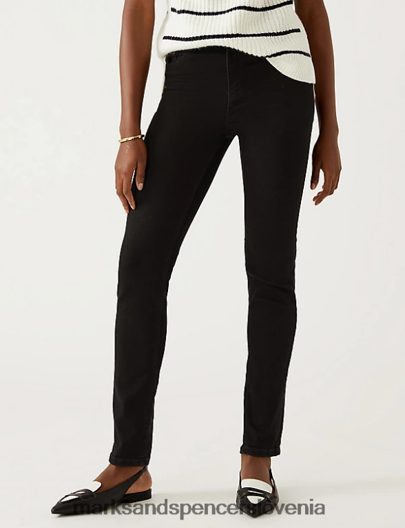 lily slim fit kavbojke z raztegljivim črna mešanica Marks & Spencer oblačila ženske 6T8F6X2353