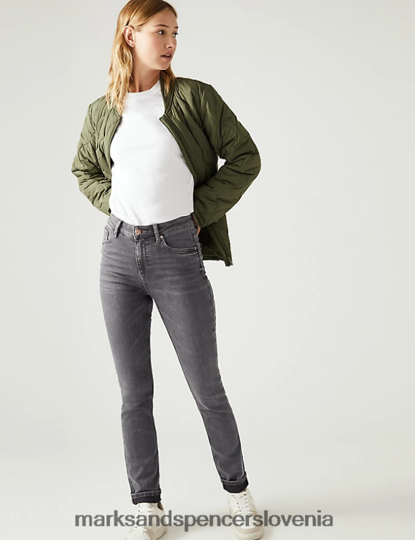lily slim fit kavbojke z raztegljivim siva Marks & Spencer oblačila ženske 6T8F6X2726