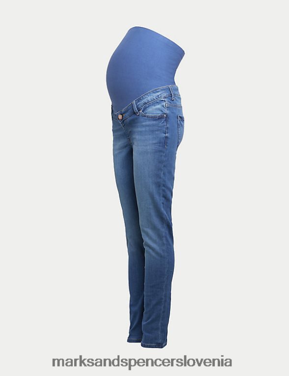 nosečniške ivy over bump skinny jeans srednji indigo Marks & Spencer oblačila ženske 6T8F6X3163