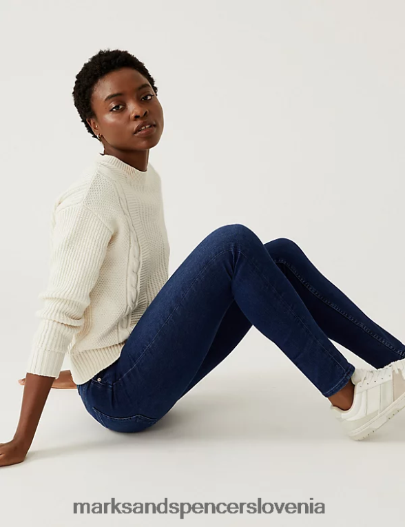 ozke kavbojke ivy temno indigo Marks & Spencer oblačila ženske 6T8F6X3412