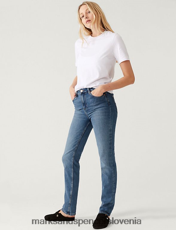 sienna ravne kavbojke z raztegljivimi nogami temno indigo Marks & Spencer oblačila ženske 6T8F6X2749