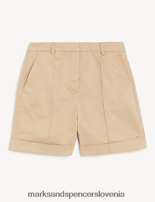 bombažne kratke hlače chino kamen Marks & Spencer oblačila ženske 6T8F6X3098