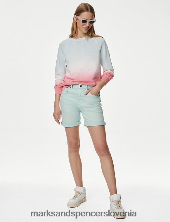 denim boyfriend kratke hlače bleda akva Marks & Spencer oblačila ženske 6T8F6X1791