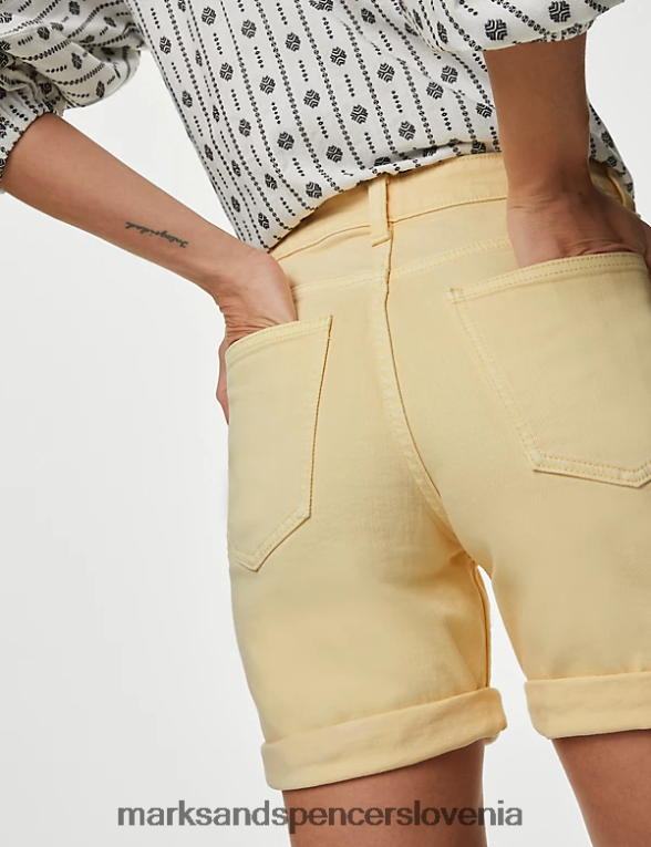 denim boyfriend kratke hlače bledo zlato Marks & Spencer oblačila ženske 6T8F6X1788