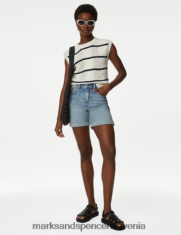 denim boyfriend kratke hlače modri denim Marks & Spencer oblačila ženske 6T8F6X1793