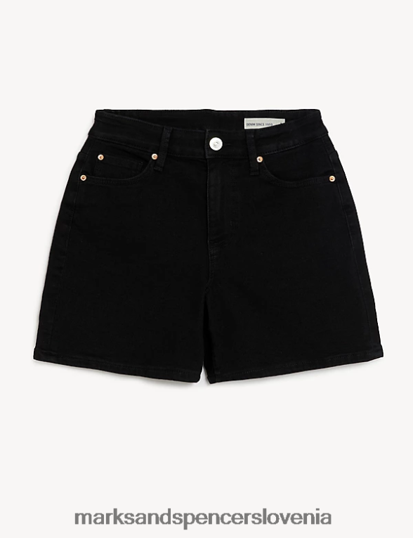 denim kratke hlače Črna Marks & Spencer oblačila ženske 6T8F6X3405