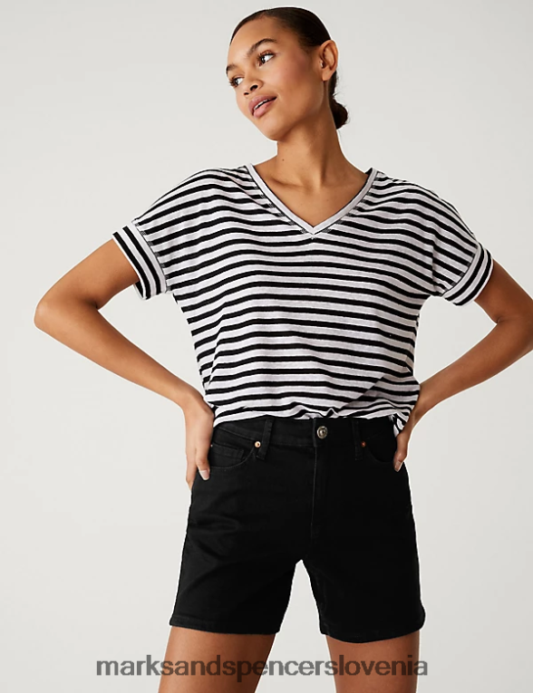 denim kratke hlače Črna Marks & Spencer oblačila ženske 6T8F6X3405