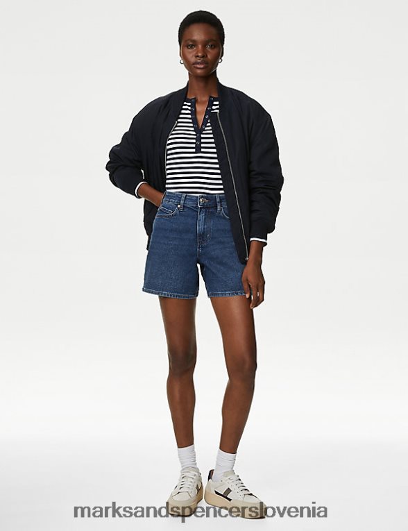 denim kratke hlače srednji indigo Marks & Spencer oblačila ženske 6T8F6X3100