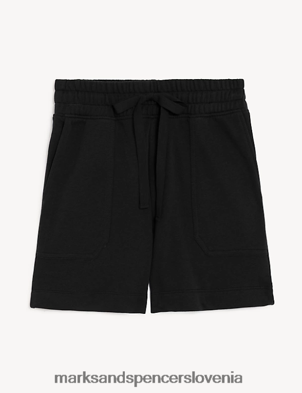 jogger kratke hlače iz bogatega bombaža Črna Marks & Spencer oblačila ženske 6T8F6X1522
