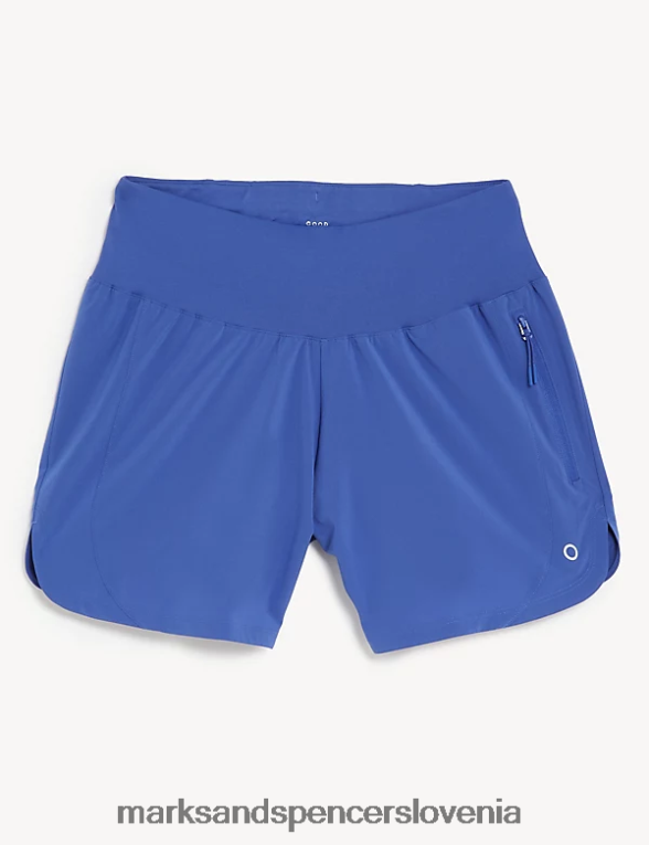tkane tekaške kratke hlače z visokim pasom koruznica Marks & Spencer oblačila ženske 6T8F6X2128