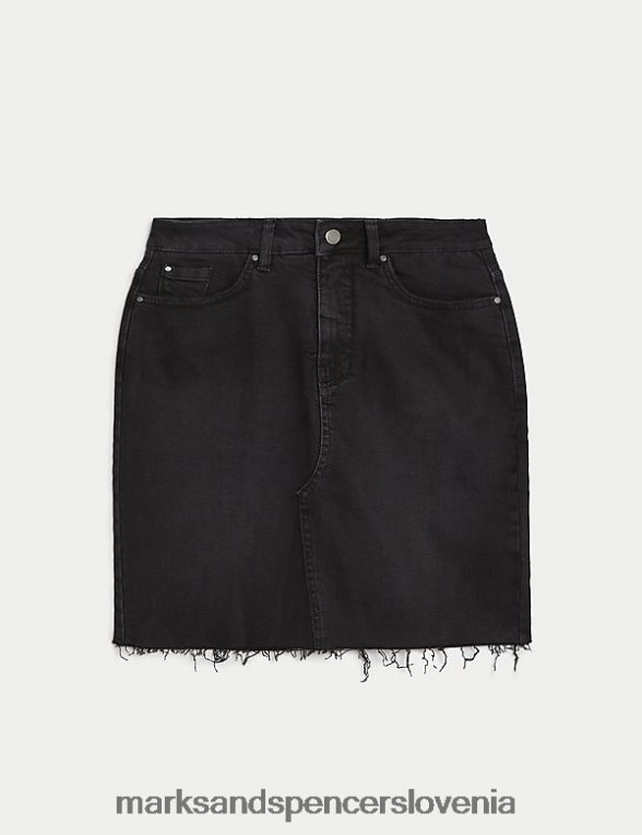 mini krilo iz jeansa Črna Marks & Spencer oblačila ženske 6T8F6X602