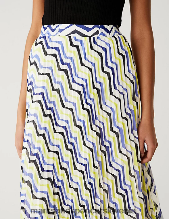 potiskano plisirano midaxi krilo multi Marks & Spencer oblačila ženske 6T8F6X1360