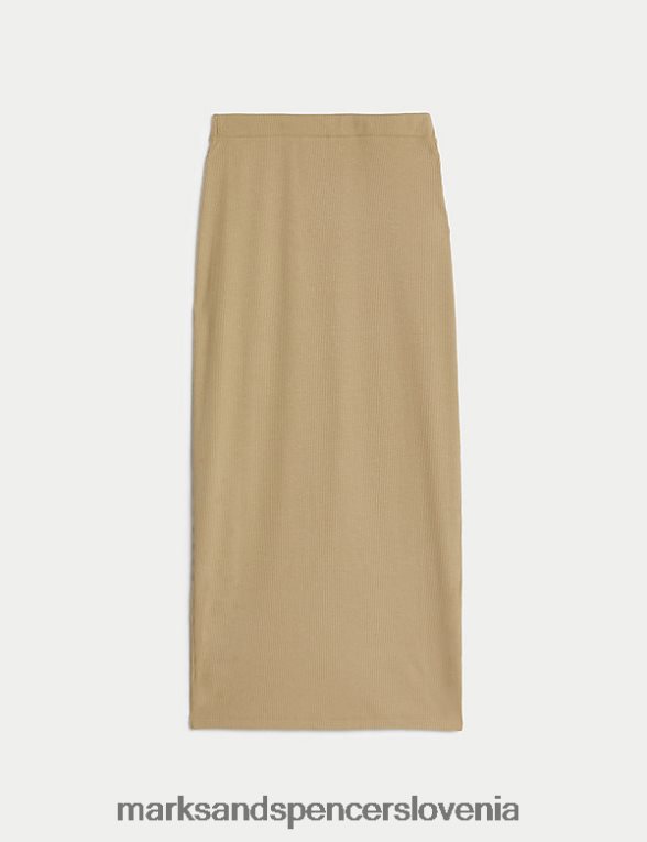 rebrasto maksi pencil krilo iz džersija naravna bež Marks & Spencer oblačila ženske 6T8F6X3010