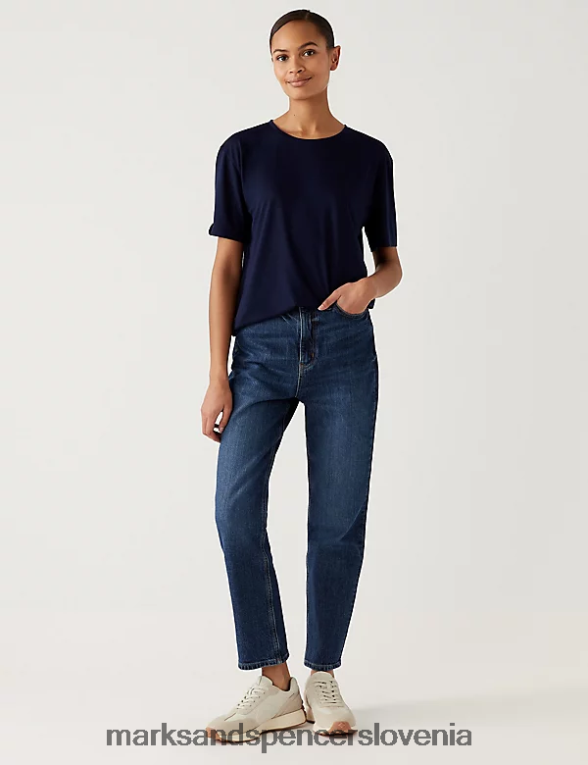 2pk sproščene majice z okroglim izrezom mornarsko/siva Marks & Spencer oblačila ženske 6T8F6X1211