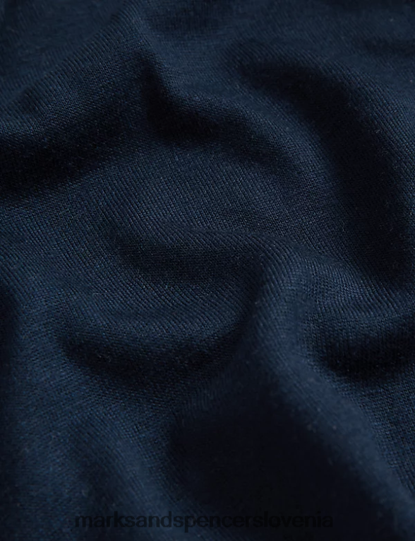 majica s širokim izrezom mornarica Marks & Spencer oblačila ženske 6T8F6X2512