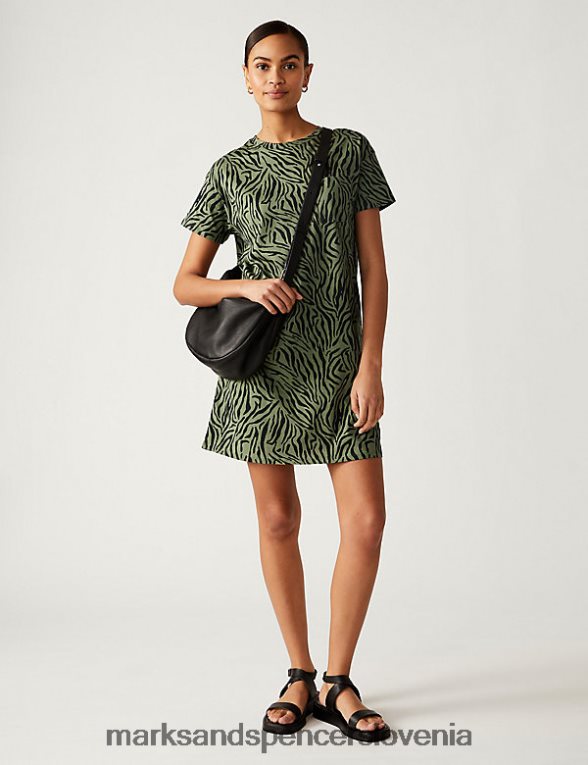mini majica s potiskom iz čistega bombaža črna mešanica Marks & Spencer oblačila ženske 6T8F6X1190