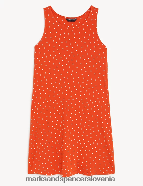 mini nihajna obleka s potiskom iz džersija pomarančna mešanica Marks & Spencer oblačila ženske 6T8F6X1236