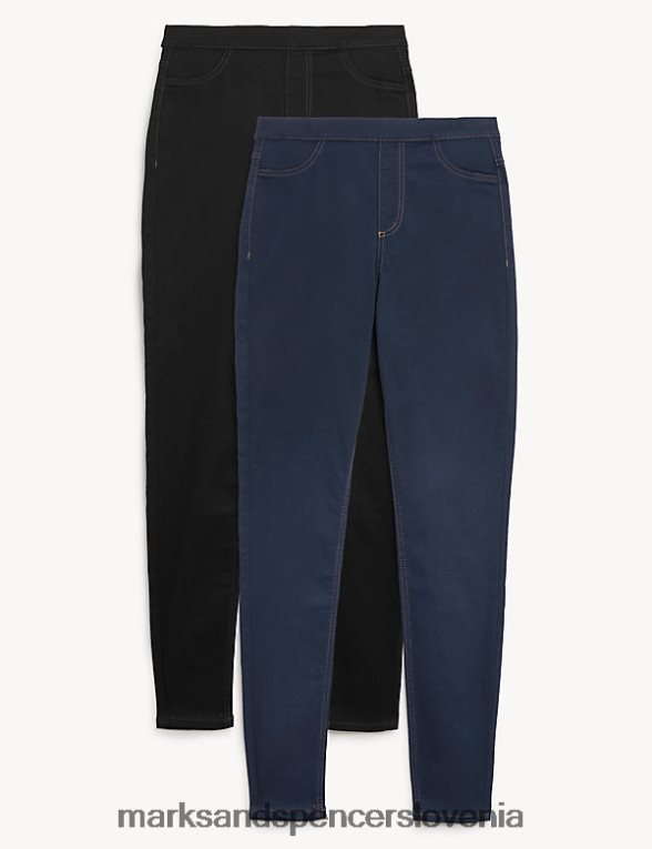 2 paketa jeggins z visokim pasom modra/črna Marks & Spencer oblačila ženske 6T8F6X3522