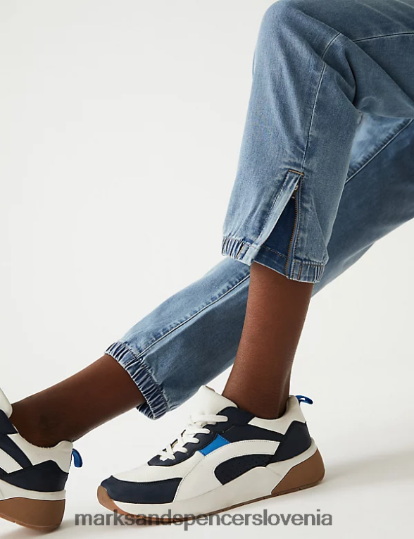 Ozki jogerji iz bogatega bombaža denim Marks & Spencer oblačila ženske 6T8F6X389