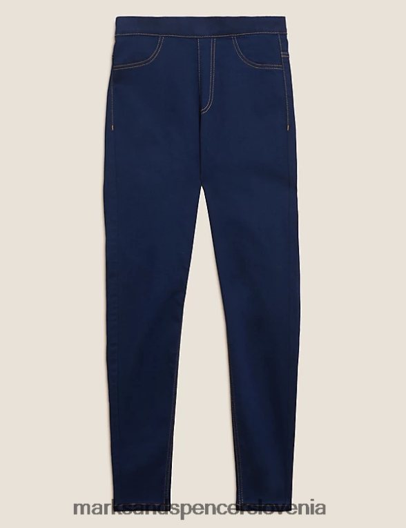 jeggings z visokim pasom indigo mešanica Marks & Spencer oblačila ženske 6T8F6X3
