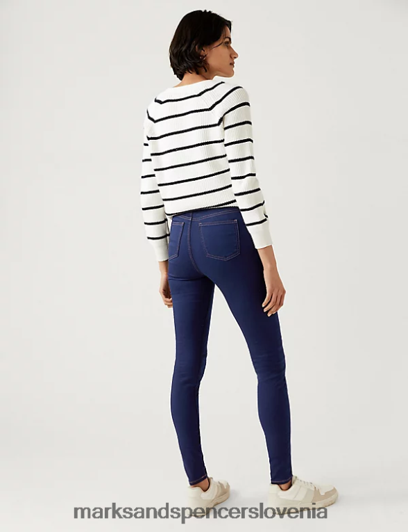jeggings z visokim pasom indigo mešanica Marks & Spencer oblačila ženske 6T8F6X3