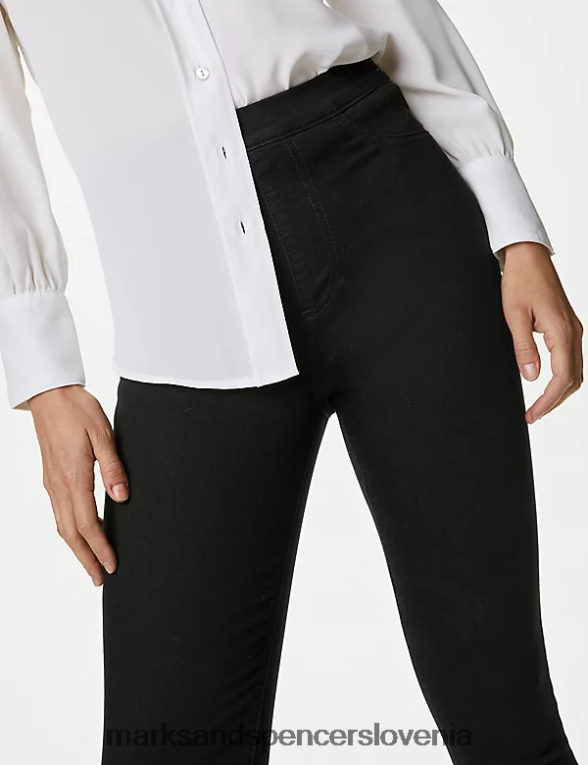 jeggings z visokim pasom Črna Marks & Spencer oblačila ženske 6T8F6X60