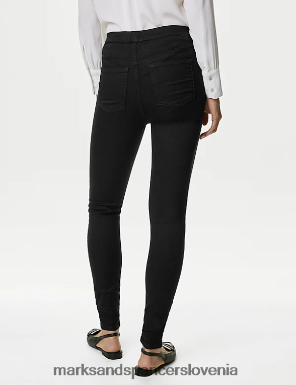 jeggings z visokim pasom Črna Marks & Spencer oblačila ženske 6T8F6X60