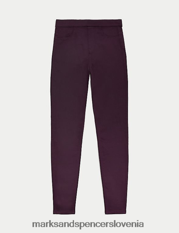 jeggings z visokim pasom temno grozdje Marks & Spencer oblačila ženske 6T8F6X78