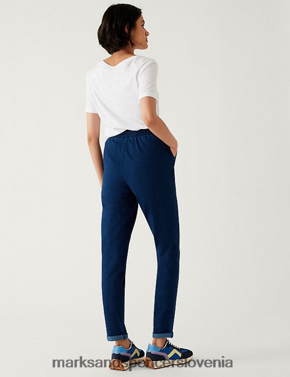 joggerji iz jeansa, zoženi do gležnjev temno indigo Marks & Spencer oblačila ženske 6T8F6X1794