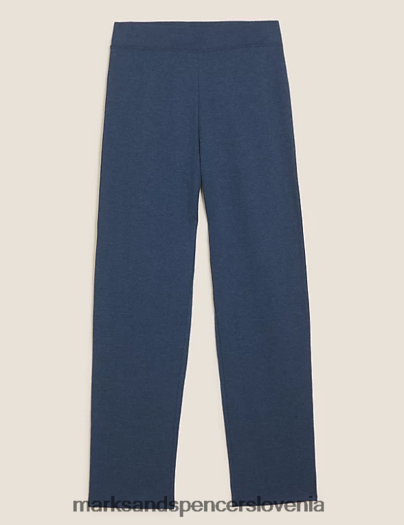 tekaške hlače z ravnimi nogami iz bogatega bombaža indigo Marks & Spencer oblačila ženske 6T8F6X1308