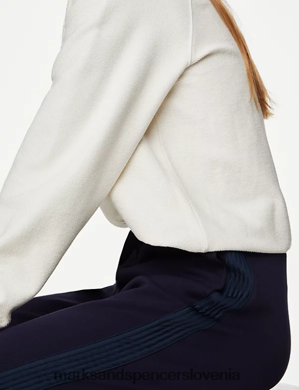 zožene joggerje s stranskimi črtami temna mornarica Marks & Spencer oblačila ženske 6T8F6X1885