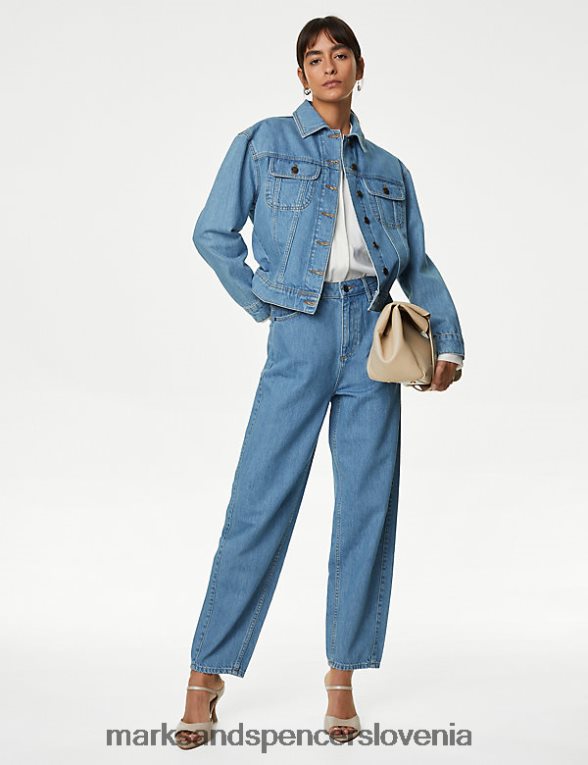 Denim jakna chambray Marks & Spencer oblačila ženske 6T8F6X1191