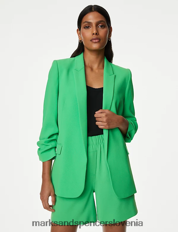 blazer z naborkanimi rokavi kislinsko zelena Marks & Spencer oblačila ženske 6T8F6X1265