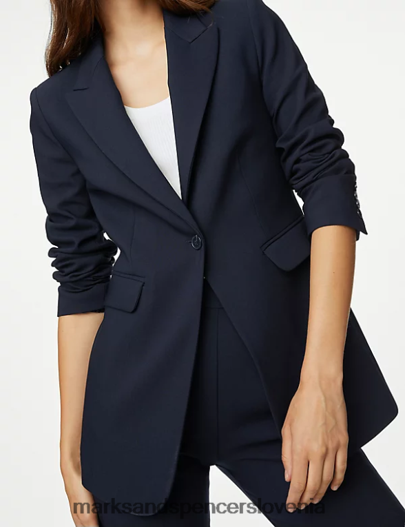 krojen blazer temna mornarica Marks & Spencer oblačila ženske 6T8F6X543